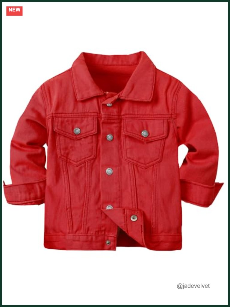 Toddler Denim Jacket Snap Button Double Chest Pockets Retro Distressed